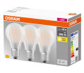 Osram LED Base matt standardpære E27 7W 3-pk
